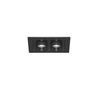 Mini Oxo Rect Foco LED empotrable de 2 luces, 12 W, interruptor CCT de 42º, 2700 K/3200 K/4000 K, negro mate - Iluminación técnica Beneito & Faure