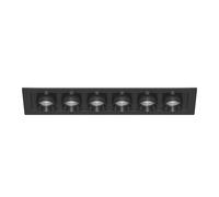 Mini Oxo Rect Foco LED empotrable de 6 luces 36W 42º Interruptor CCT 2700K/3200K/4000K Negro mate ajustable - Beneito & Faure