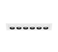 Mini Oxo Rect Foco LED empotrable de 6 luces 36W Interruptor CCT de 42º 2700K/3200K/4000K Blanco mate ajustable - Beneito & Faure