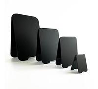 Mini pizarra negra. Caballete 2 caras. Uso con tiza y rotulador efecto tizas. Letrero pequeño sobremesa para hostelería, buffet, bodas, carteles precios, etiquetas para mesas. 1 ud 30 x 20cm