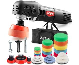 Mini Pulidora Coches,AUTIWOZ 850W Pulidora, 25mm/50mm/75mm Disco de pulir/Almohadilla Esponja,Pulidora Rotativa Pequeña,6 Velocidades,2200-5600 rpm,Pulido áreas Pequeñas,Pulido de Detalles