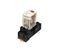 Mini relé de alimentación con botón de prueba de luz LED RKE2C Set Relay intermedio 7A 8 pies Relay electromagnético AC 230 V CC 24 V 2NO2NC(SKF08 E)