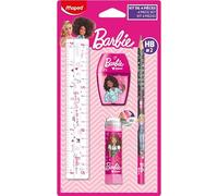 Mini Set Papelería Barbie - Colorear y Crear con Facilidad - Estuche de Lápices de Colores - Gomas de Borrar Incluidas - Maped