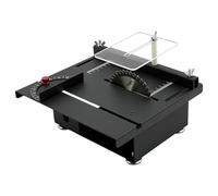 Mini sierra circular de mesa 10.000 rpm multifuncional para carpintería 200 W, 7 velocidades de rotación ajustable, diámetro de la hoja de sierra de 110 mm, con cepillo, placa de impacto, para corte