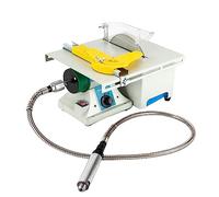 Mini Sierra Circular de Mesa, 10000 Rpm 750W Pulidora para Fabricación de Joyería con Árbol Flexible, Velocidad Ajustable, Multifuncional, para Corte Manual de Perlas, Bodhi y Diversos Materiales de