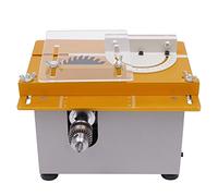 Mini sierra de mesa profesional multifuncional con medidor de inglete, 300 W de potencia, herramienta para trabajar la madera, hecha a mano, color dorado
