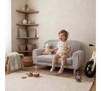 Mini sofá infantil de 2 plazas Miniduo de Micuna Madera / Borreguito Gris