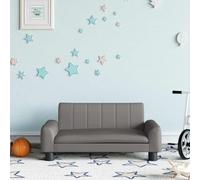 Mini sofá infantil gris piel sintética 70x45x30 cm, sillón infantil acolchado espuma gruesa, marco madera pino macizo, diseño moderno sin bordes afilados