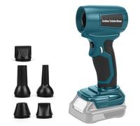 Mini soplador de hojas con batería compatible con Makita 18V, 30 m/s, 130000 RPM motor sin escobillas, 5 boquillas incluidas, ligero y portátil para terraza, césped, limpieza de automóviles y camping