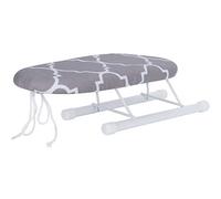 Mini tabla de planchar con mangas plegables, collares, mesa de planchar para uso en viajes en el hogar, tabla de planchar compacta portátil para viajes en casa (cuadrícula clásica)