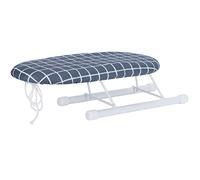Mini tabla de planchar con mangas plegables, collares, mesa de planchar para uso en viajes en el hogar, tabla de planchar compacta portátil para viajes en casa (cuadros azul oscuro)