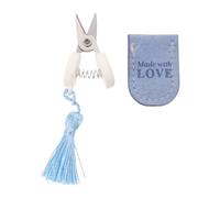 Mini Tijeras de Viaje con Funda de Seguridad en Forma de Corazón | Hoja de Hierro, Diseño Portátil, para Bordado y Costura, Cubierta Protectora de Piel Sintética