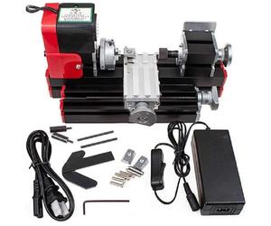 Mini torno de madera 12V DC 2A 24W multiusos 20000rpm máquina de torno giratorio de Metal herramienta de carpintería herramienta de bricolaje 220V EU Plug