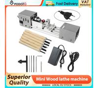 Mini Torno de Madera Podofo para Pulir, Taladrar y Hacer Cuentas, 8000 RPM, 96 W, Torno Digital de Sobremesa para Modelismo y Trabajos de Bricolaje en Madera 220V