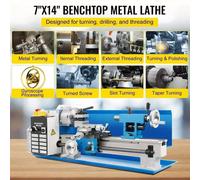 Mini torno para metal - Torno para metal - Mini torno para metal - Torno compacto - Motor de 550W