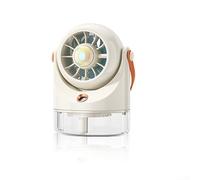 Mini ventilador de aire acondicionado portátil, enfriador de aire evaporativo con humidificador, luz nocturna para coche, camping, viajes, diseño compacto (blanco arroz)