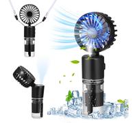 Mini Ventilador de mano con agua, Ventilador Portátil nebulizador, Batería de Litio Recargable Ventilador Pequeño, humidificación silenciosa, 4 Velocidades Con 20ml de Agua de Enfriamiento en Spray pa