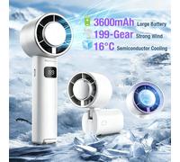 Mini Ventilador de Mano Recargable por USB de 3600 mAh, Compresa de Hielo, Refrigeración Rápida por Semiconductor de Alta Velocidad, Pantalla LED, Plegable, Ventilador de Viaje 3600mAh semiconducto