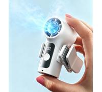 Mini Ventilador Portatil de Mano con Placa de Enfriamiento, Turbo Ventilador Pinza Aire Frio Recargable, 18000RPM Potente, 360° Clip Desmontable, Ventoinha de Bolsillo para Playa Viaje Carrito Bebe