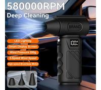 Mini Ventilador Turbo Jet de 580.000 RPM, Soplador de Aire Comprimido con Agarre Ergonómico, 5 Velocidades, Pantalla LED, Soplador Eléctrico Portátil para Coche y Teclado B