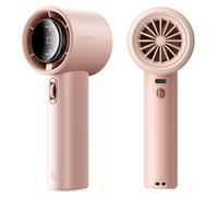 Mini ventilador turbo portátil, con batería de 3600 mAh, pantalla digital, color rosa