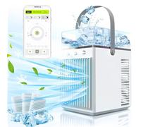 Mini ventilador USB portátil silencioso 4 en 1 con 3 velocidades, 3 modos de pulverización y luz LED.