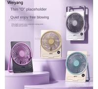 Mini Ventilador USB Recargable Ultra Delgado con Pantalla LCD Digital, 6 Velocidades, Soporte Colgante, Doble Uso, Ventilador de Escritorio Khaki