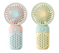 Mini ventiladores de mano con Batería Lition, Ventilador Personal Alimentado por USB, pequeño ventilador eléctrico estudiante bolsillo ventilador portátil Mini aire acondicionado portátil Blue/pink+ye