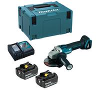 Miniamoladora 125 mm Makita DGA504RMJ | 18V Brushless + ADT + Anti-Restart | 2x 4,0Ah + DC18RC + Makpac 3