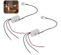 Minidetector de movimiento (2 unidades, 220 V, IP65, retardo ajustable, interruptor de sensor de infrarrojos automático, mini detector de movimiento por infrarrojos, empotrado, con sensor crepuscular