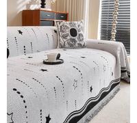 Minimalist Starry Sky Sofa Cover, All Season Chenille Sofa Throw | Decorative Throw Blanket With Tassels, Large Universal Furniture Protector Cover, For Sofa Couch Bed Chair(A,180x150cm)