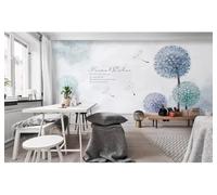 Minimalista Fresco Tridimensional Azul Diente De León Papel Pintado 3D Seda De Lujo Pared Estudio Comedor Sofa Dormitorio Madera Salon Tv Decorativo-400cm×280cm