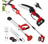 Minimotosierra de Batería 2-en-1, Podadora Eléctrica Batería 8 Pulgadas con Pértiga Plegable 180cm, Sierra Eléctrica Podar Arboles 2x2000mAh, Podadora de Altura para Jardín y Poda de Árboles