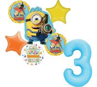 Minions - Suministros para fiesta de cumpleaños número 3, decoración de ramo de globos