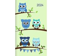 Miniplaner Style Eulen 2024 - Calendario de bolsillo 9 x 15 cm - Semanal - 64 páginas - 1 página 1 semana - Cuaderno de notas Alpha Edition