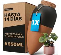 MINISMUS Autoriego Macetas Terracota, Autorriego Plantas Interior, Dispensador Agua, Regar Vacaciones, Cerámica Macetero, 950ml 1 Unidad