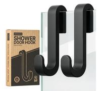 Minismus Ganchos Mampara Ducha, Ganchos de Silicona para Toallas y Albornoces para Mampara de Ducha de Cristal sin Marco, Colgador Toalla Baño Pack de 2