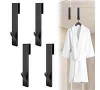 MINISOISO 4 Piezas Colgador Toalla Baño Gancho de Ducha Gancho para Mampara de Ducha Acero Inoxidable Sin Perforaciones Gancho de Puerta para Baño Para Cristales de 6-12 mm de Grosor
