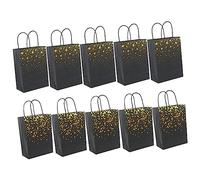 minkissy 10 Piezas Bolsa De Con Asa Pequeñas Bolsas De Bolsas De Para Fiestas De Negras Con Asas Contenedores De Envolver Mini Black Papel