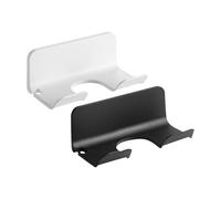 minkissy 2 Unidades Soporte Adhesivo para Secador de Pelo con Organizador de Cable, Material Plástico, Diseño Moderno y Elegante para Almacenamiento en Baño o Zona de Tocador