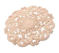 minkissy Aplique de Madera para Muebles, Incrustaciones de Madera para Muebles, Beige, Redondo, Fácil Instalación, Resistente Deformación, para Armarios, Cómodas, Camas, Puertas y Paredes