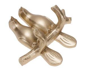 minkissy Ganchos Adhesivos de Resina con Diseño de Pájaros Dorados Colgadores Decorativos para Cocina y Baño Soporte Resistente para Toallas y Ropa Montaje Pared sin Daños