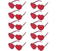 Minnhua 10 Pares Gafas Corazones Fiesta Rojo para Adultos