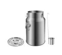 MINRS Cubo de 18 L con tapa, bidón hermético para alimentos, acero inoxidable, recipiente para cereales, cocina, acero inoxidable, cubo de harina, cubo de cocina con tapa y abrazadera de bloqueo