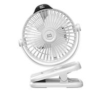 Minthouz Ventilador Portátil con Clip, Ventilador USB-C Recargable de 8000 mAh, 5 Velocidades, Ventilador Silencioso de Escritorio Ideal para Camping, Hogar, Oficina y Carrito para Bebé