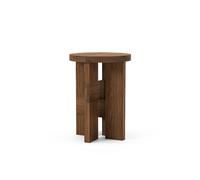 Mio Taburete/Mesa Auxiliar Roble Macizo Teñido