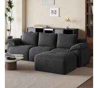 MIOOSUT Sofá esquinero Convertible,Sofá comprimido, Gris, Pana