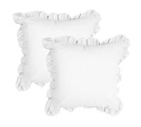 MiOYOOW Funda de almohada con volantes, 2 fundas de almohada con volantes de 18 x 18 pulgadas, funda de cojín decorativa para decoración del sofá del hogar