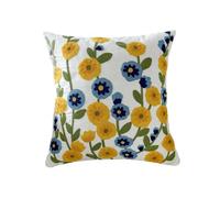 MiOYOOW Fundas de cojín con bordado floral, funda de cojín decorativa de algodón con cremallera oculta para sofá, cama, dormitorio, decoración del hogar