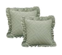 MiOYOOW Fundas de cojín para sofá, 2 Piezas, 45 x 45 cm, cuadradas, con Volantes, Decorativas, con Cremallera Oculta, para salón y Dormitorio